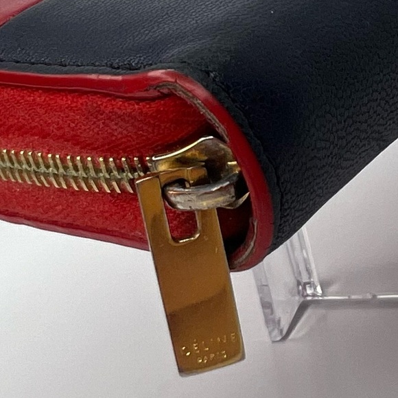 ♥️Celine Long Zip Around Wallet Red/Navy Blue!! 💙 - Picture 4 of 9